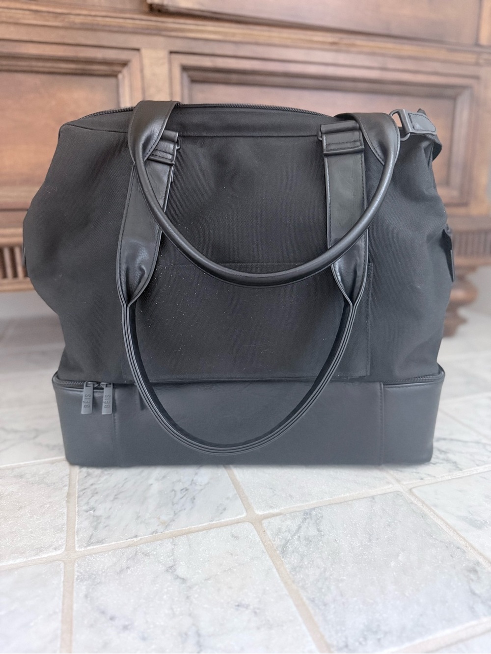 BEIS Black Travel Tote with Dual Handles